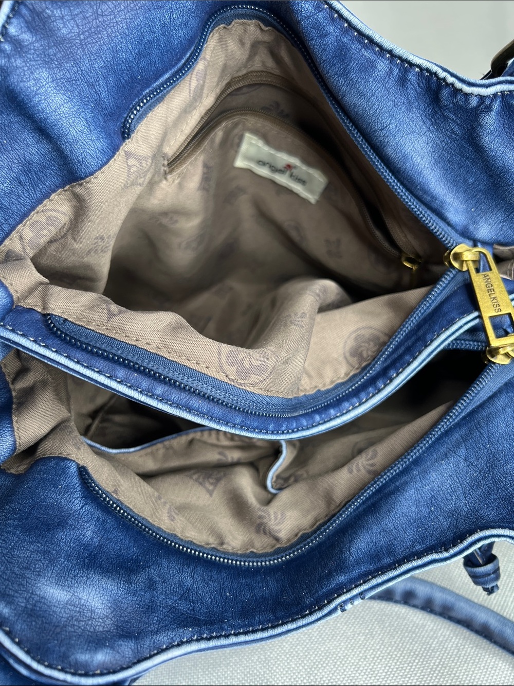 Angel Kiss Y2K Inspired Indigo Denim-Style Shoulder Bag with Detachable Strap - Picture 11 of 15